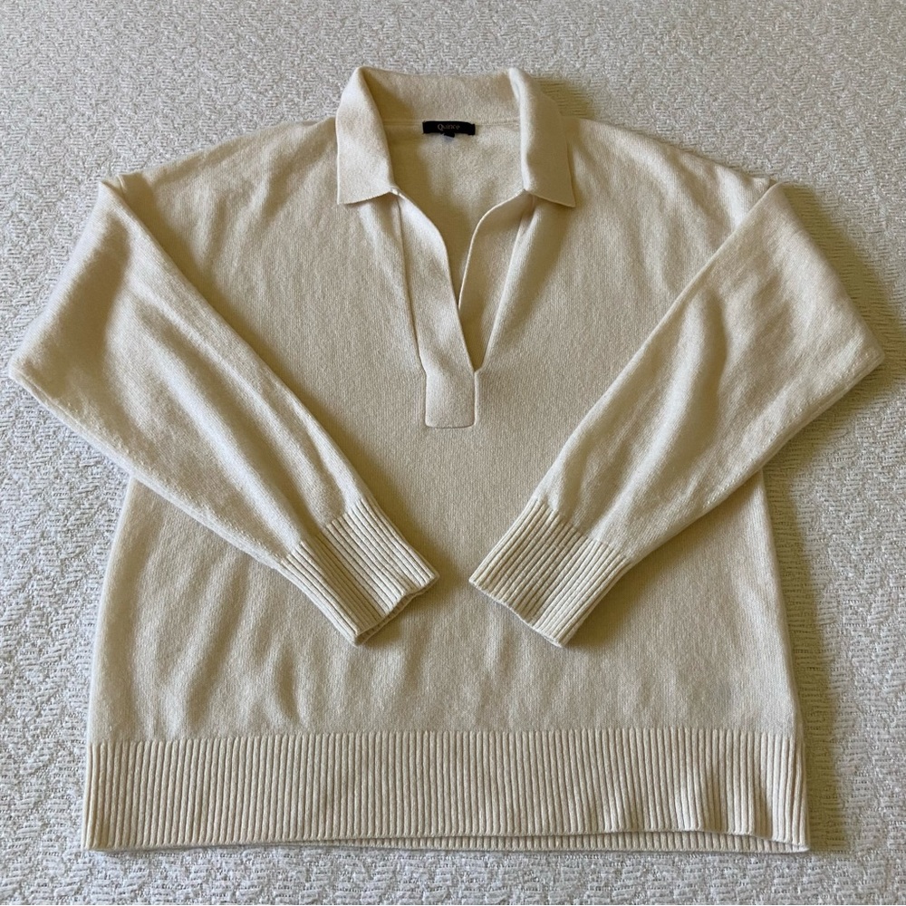 Quince Mongolian Cashmere Polo Sweater - Picture 8 of 16